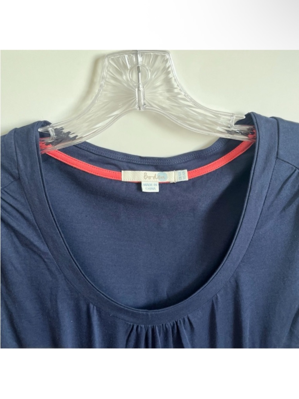 Boden Margot Dress navy blue jersey pockets scoop neck cotton ruched - Picture 6 of 10